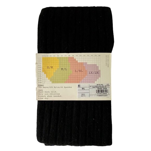 A New Day Sweater Tights Ribbed Black M-L NEW NWT - Picture 3 of 6